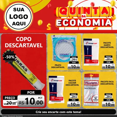 Modelo de Rede Social para Feed Facebook com o tema Quinta da Economia para Embalagens