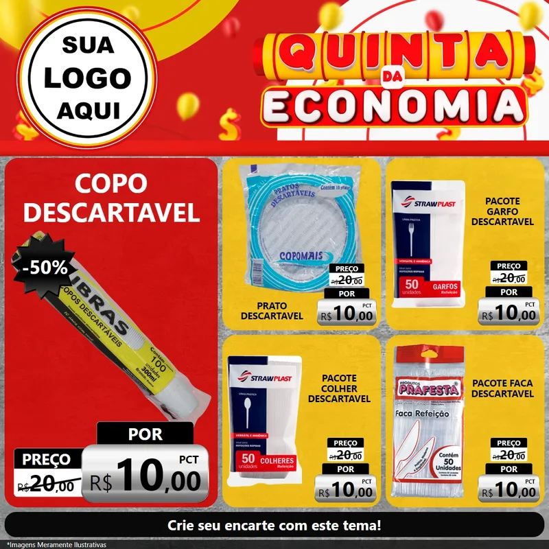Modelo de Rede Social para Feed Facebook com o tema Quinta da Economia para Embalagens