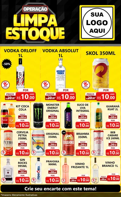 Modelo de Encarte para Encarte Grande com o tema Operação Limpa Estoque para Distribuidora de bebidas