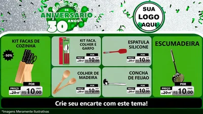 Modelo de TV para TV Horizontal com o tema Promoção de Aniversário - 30 Anos para Utilidades Domésticas