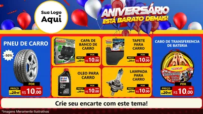 Modelo de TV para TV Horizontal com o tema Aniversário para Auto peças