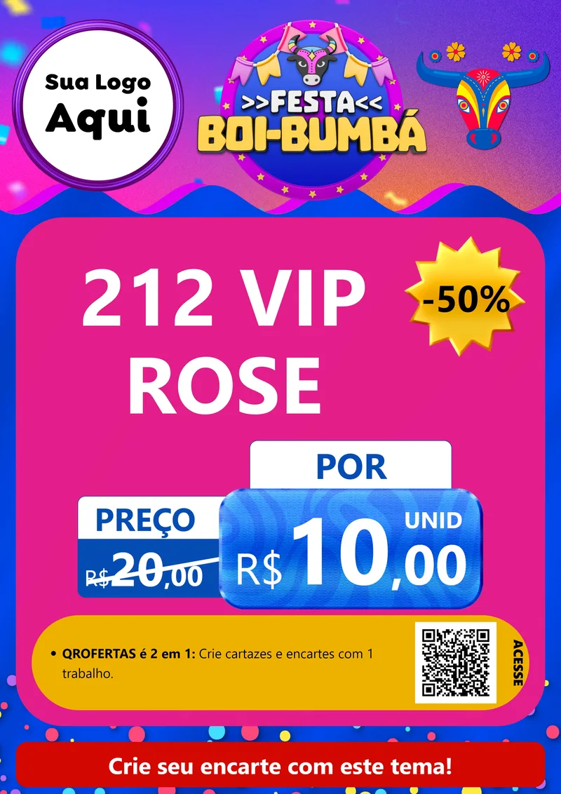 Modelo de Cartaz para Cartaz A4 Vertical com o tema Festa Boi-Bumbá para Perfumes