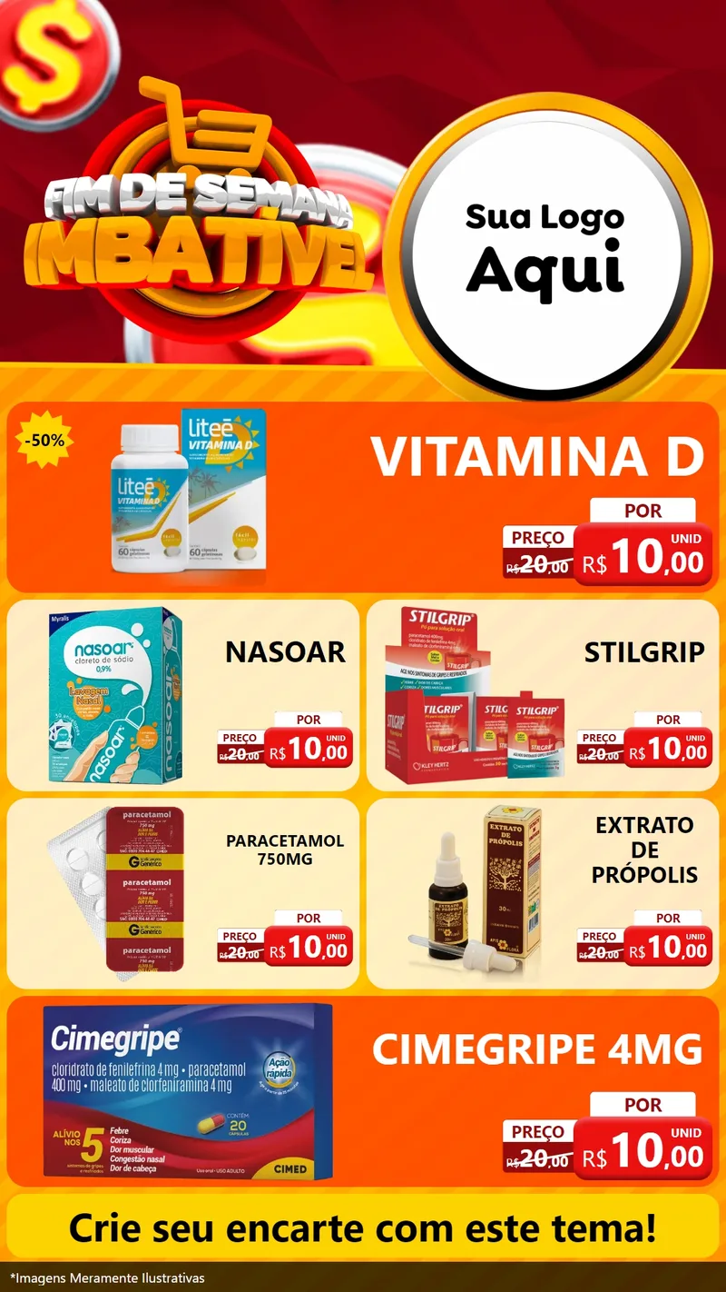 Modelo de TV para TV Vertical com o tema Fim de Semana Imbatível para Farmácia