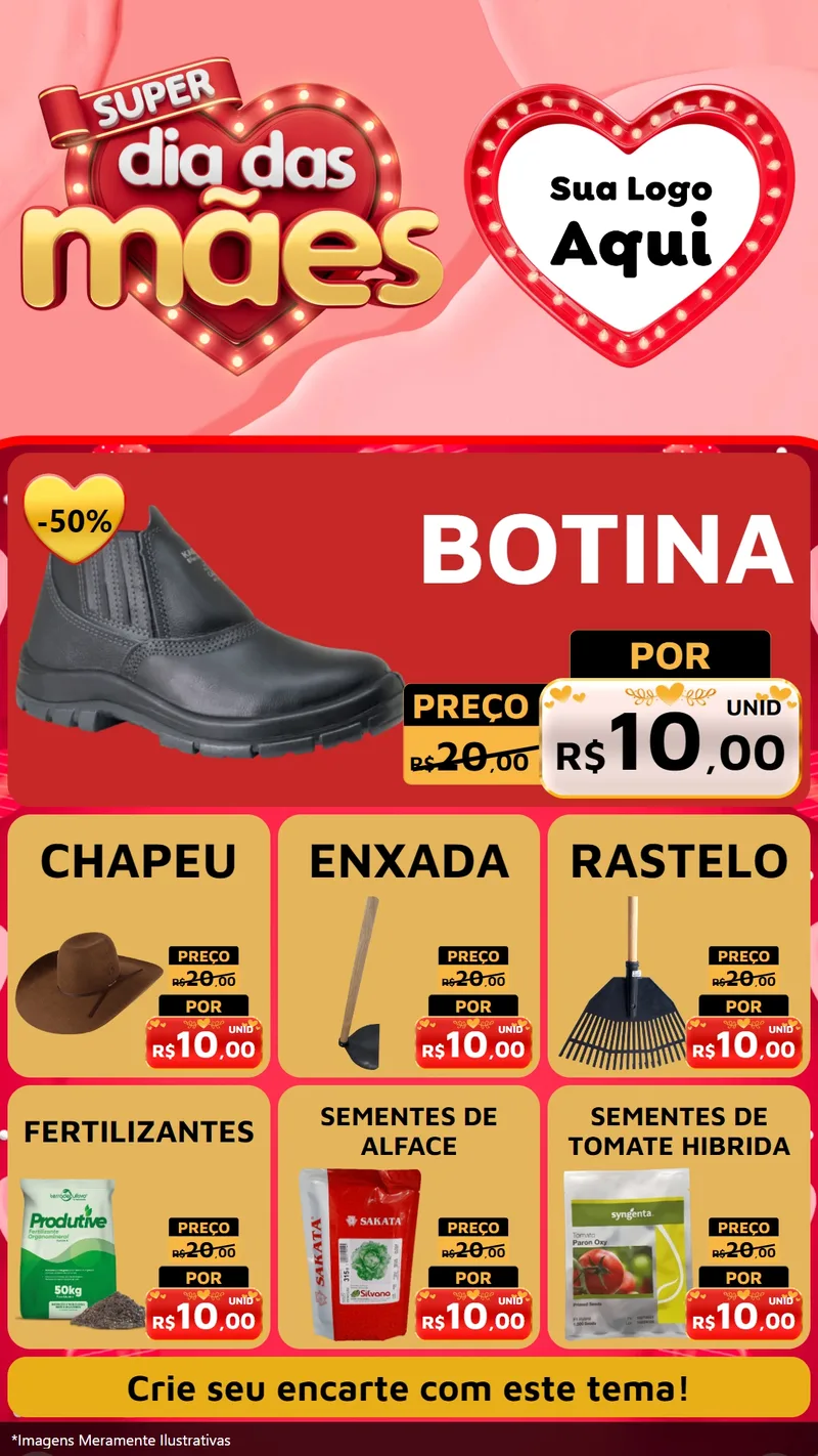 Modelo de Rede Social para Stories com o tema Super Dia Das Mães para Agropecuária