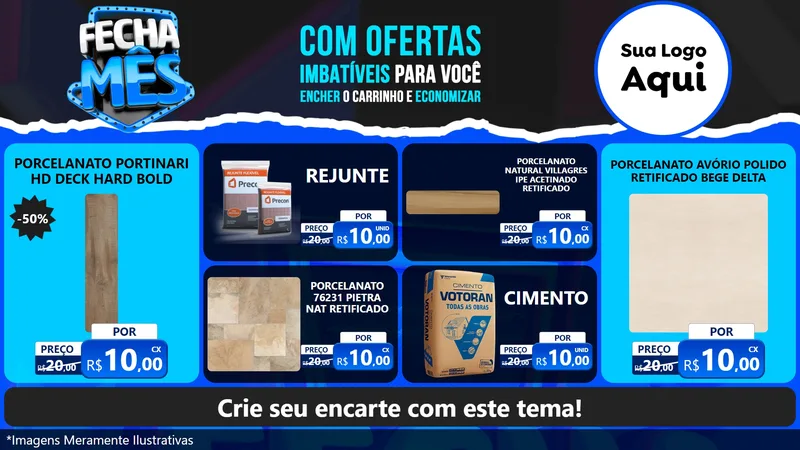 Modelo de TV para TV Horizontal com o tema Fecha Mês para Pisos e revestimentos