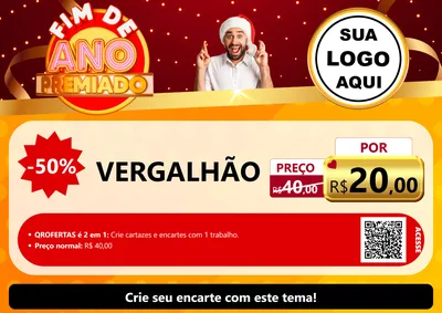 Modelo de Cartaz para Cartaz A4 Horizontal com o tema Fim de Ano Premiado para Ferragens