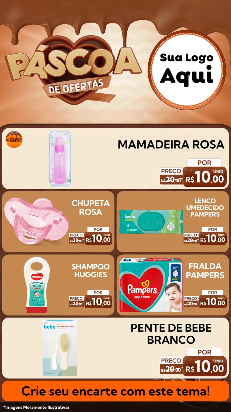Modelo de TV para TV Vertical com o tema Páscoa de Ofertas para Bebês