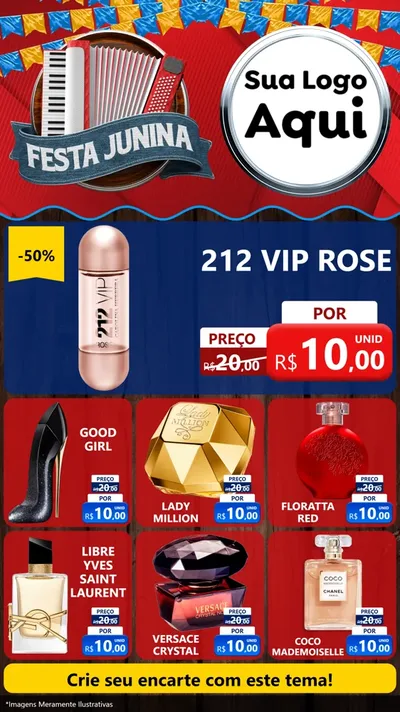 Modelo de Rede Social para Stories com o tema Festa Junina para Perfumes