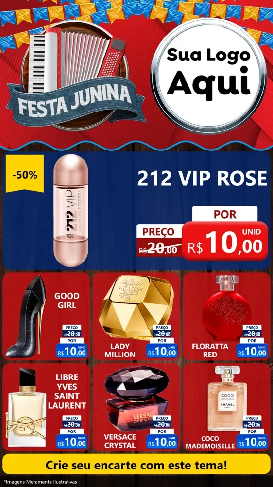 Modelo de Rede Social para Stories com o tema Festa Junina para Perfumes