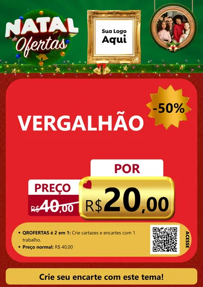 Modelo de Cartaz para Cartaz A4 Vertical com o tema Natal de Ofertas para Ferragens