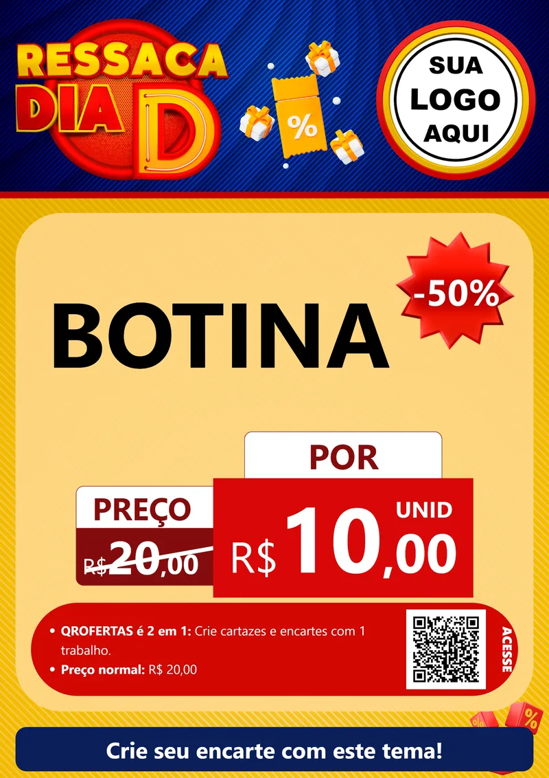 Modelo de Cartaz para Cartaz A4 Vertical com o tema Ressaca Dia D para Agropecuária