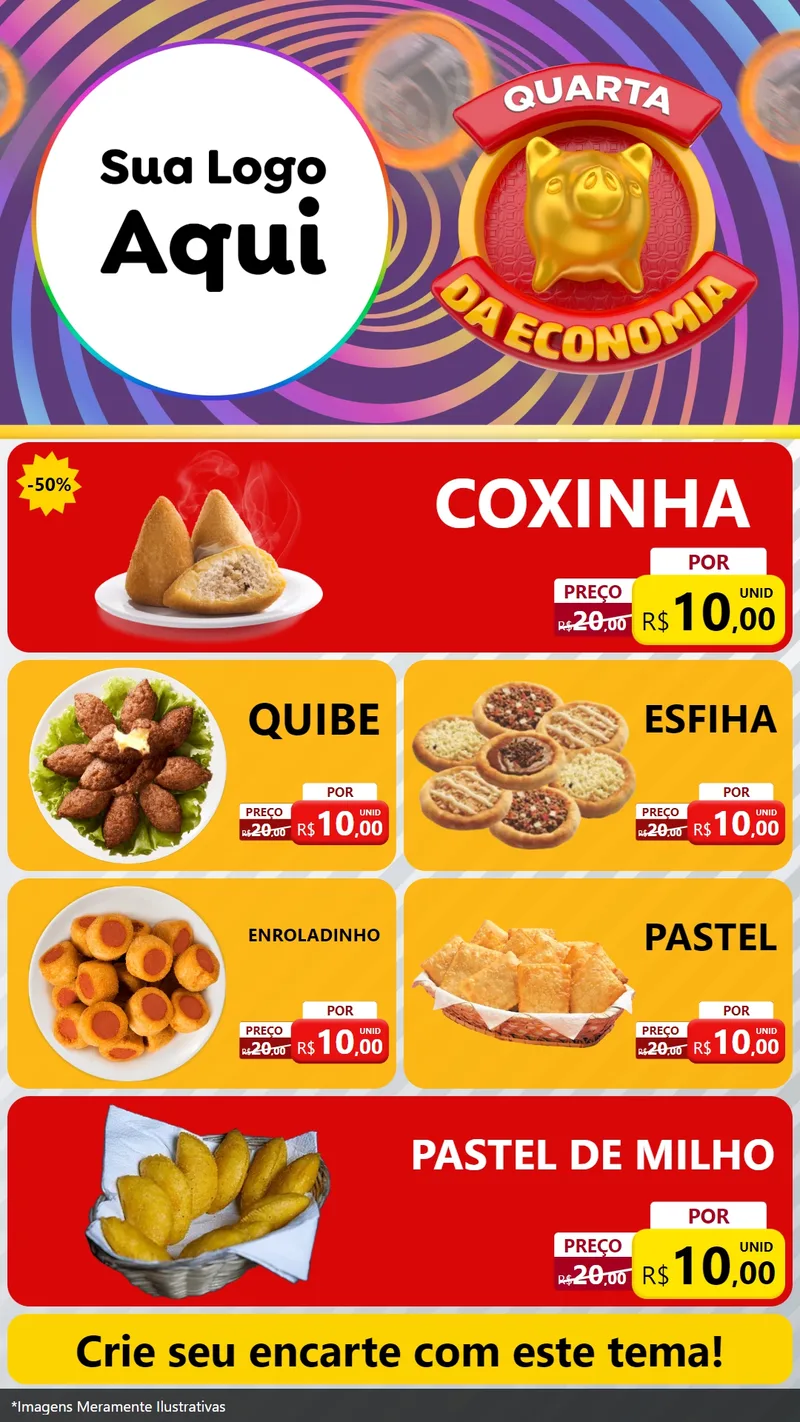 Modelo de TV para TV Vertical com o tema Quarta da Economia para Salgadaria