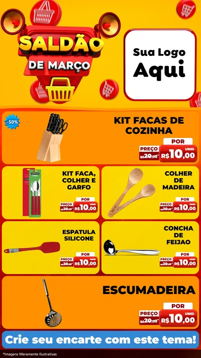 Modelo de TV para TV Vertical com o tema Saldão de Março para Utilidades Domésticas