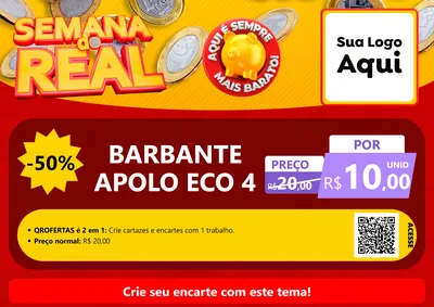 Modelo de Cartaz para Cartaz A4 Horizontal com o tema Semana do Real para Armarinho e Aviamentos
