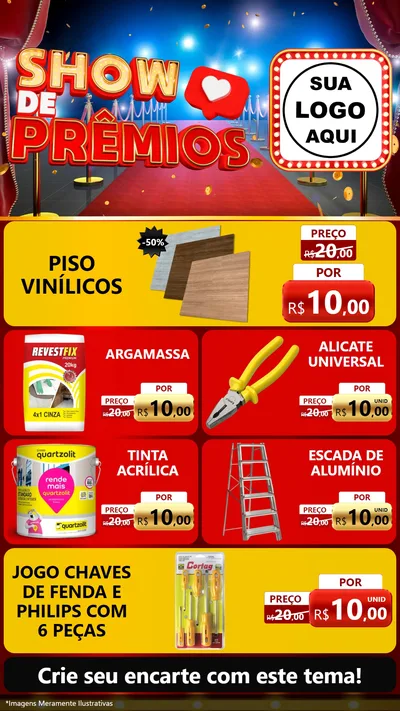 Modelo de TV para TV Vertical com o tema Show de Prêmios para Material para Construção