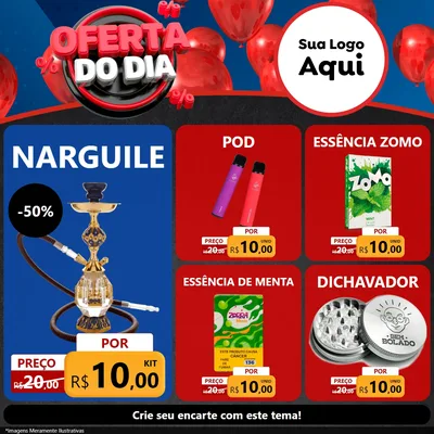 Modelo de Rede Social para Feed Facebook com o tema Oferta do Dia para Tabacaria