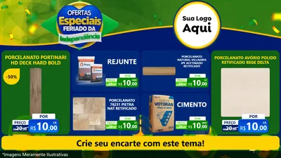 Modelo de TV para TV Horizontal com o tema Ofertas Especiais Feriado da Independência para Pisos e revestimentos