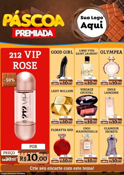 Modelo de Encarte para Encarte A4 Vertical com o tema Páscoa Premiada para Perfumes