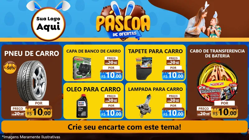 Modelo de TV para TV Horizontal com o tema Páscoa de Ofertas para Auto peças