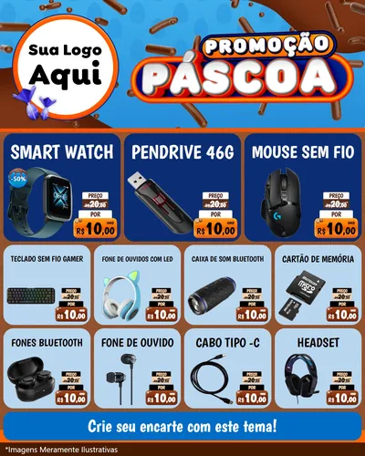 Modelo de Rede Social para Feed Instagram com o tema Promoção Páscoa para Informática