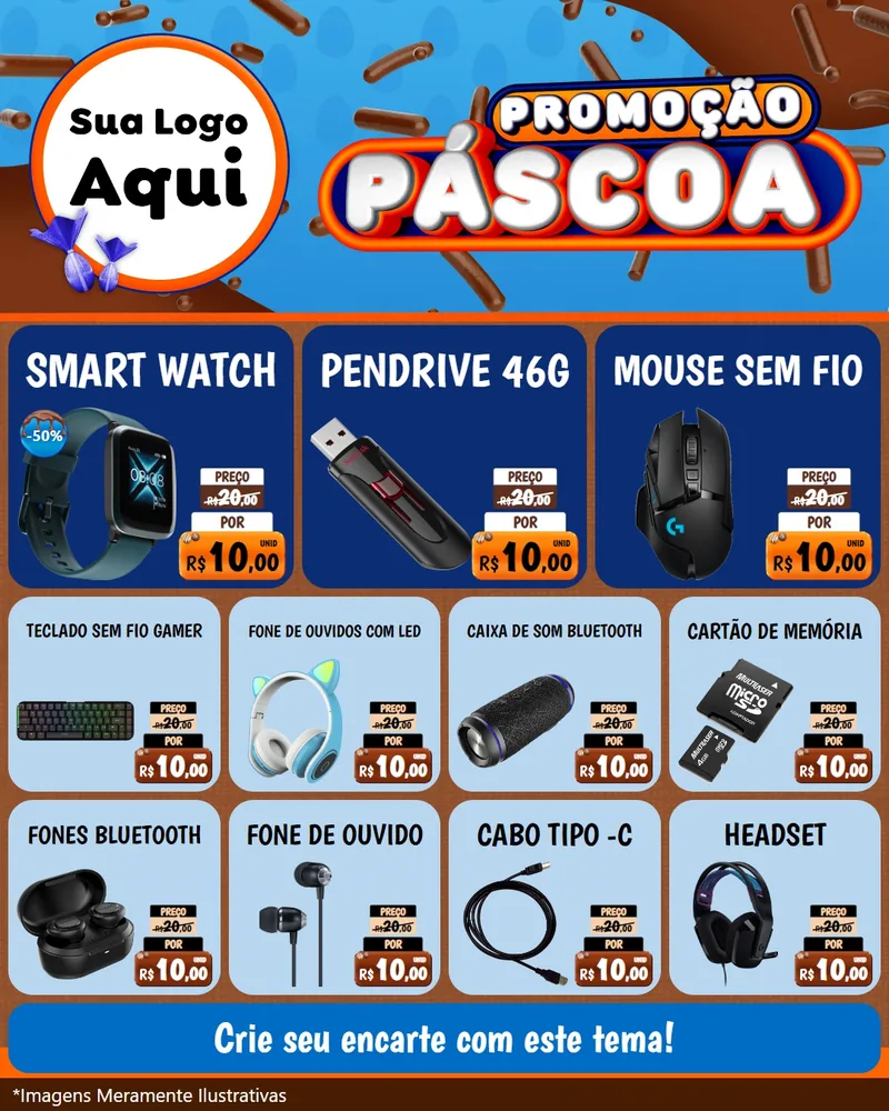 Modelo de Rede Social para Feed Instagram com o tema Promoção Páscoa para Informática