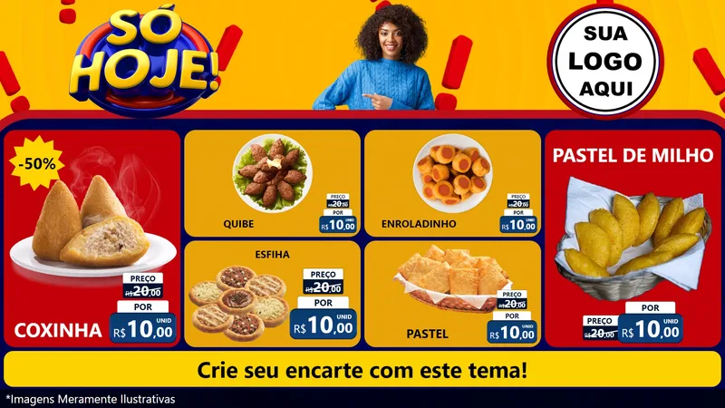 Modelo de TV para TV Horizontal com o tema Só Hoje! para Salgadaria