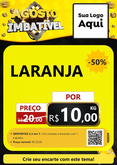 Modelo de Cartaz para Cartaz A4 Vertical com o tema Agosto Imbatível para Hortifrúti