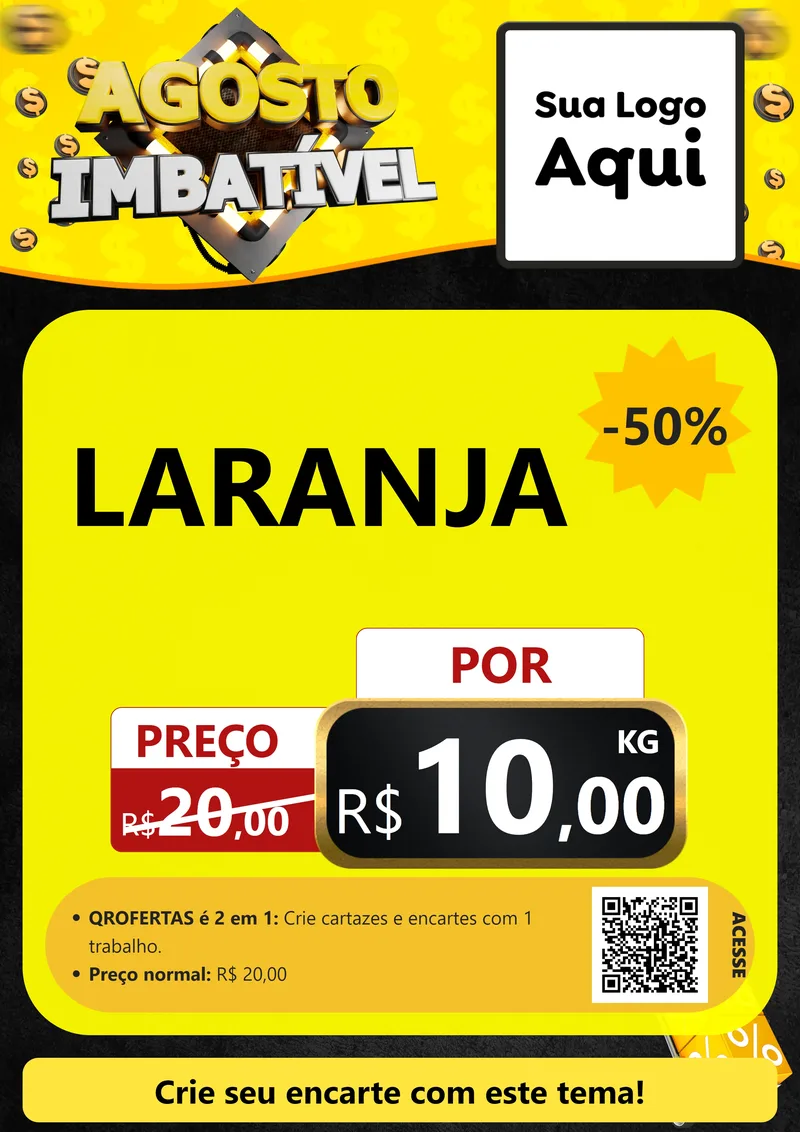 Modelo de Cartaz para Cartaz A4 Vertical com o tema Agosto Imbatível para Hortifrúti