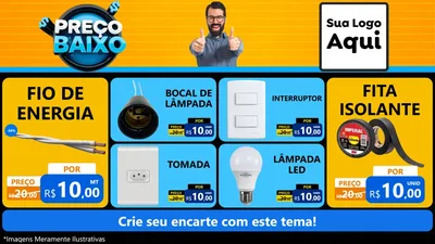 Modelo de TV para TV Horizontal com o tema Preço Baixo para Materiais Elétricos