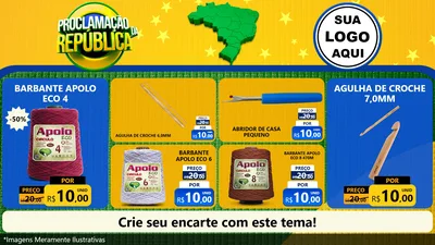 Modelo de TV para TV Horizontal com o tema Proclamação da República para Armarinho e Aviamentos