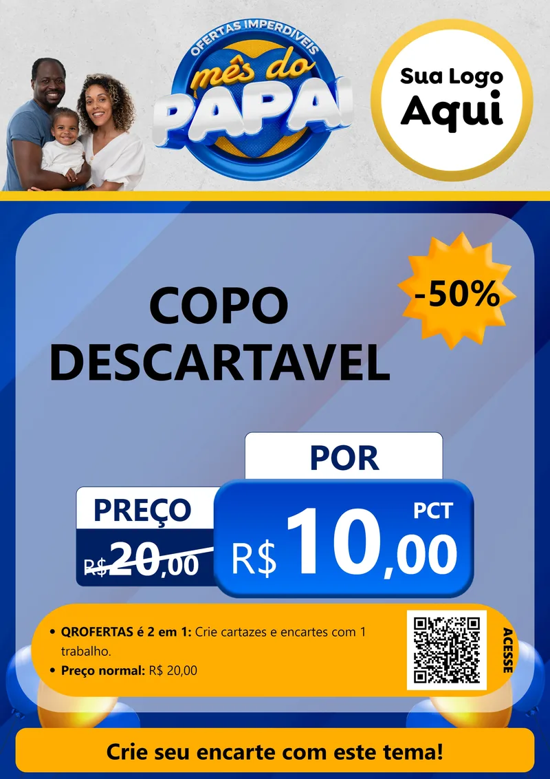 Modelo de Cartaz para Cartaz A4 Vertical com o tema Ofertas Imperdíveis Mês Do Papai para Embalagens