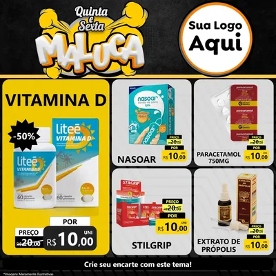 Modelo de Rede Social para Feed Facebook com o tema Quinta e Sexta Maluca para Farmácia