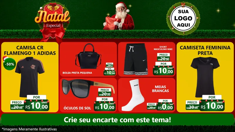 Modelo de TV para TV Horizontal com o tema Natal Especial para Roupas e acessórios