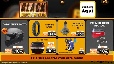 Modelo de TV para TV Horizontal com o tema Black November para Moto peças