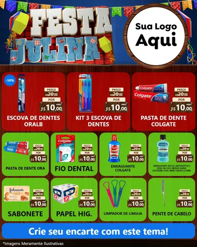 Modelo de Rede Social para Feed Instagram com o tema Festa Julina para Higiene Pessoal
