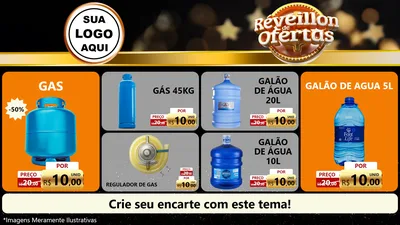 Modelo de TV para TV Horizontal com o tema Réveillon de Ofertas para Água e gás