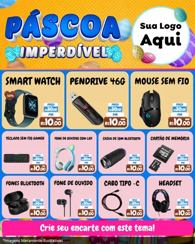 Modelo de Rede Social para Feed Instagram com o tema Páscoa Imperdível para Informática