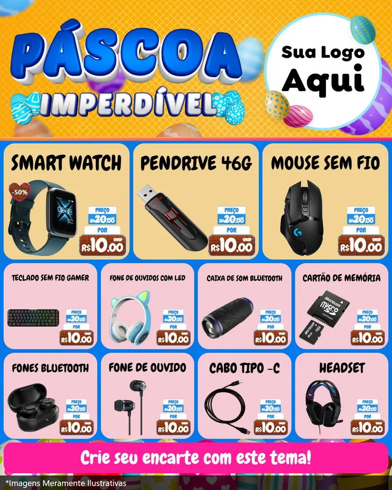Modelo de Rede Social para Feed Instagram com o tema Páscoa Imperdível para Informática
