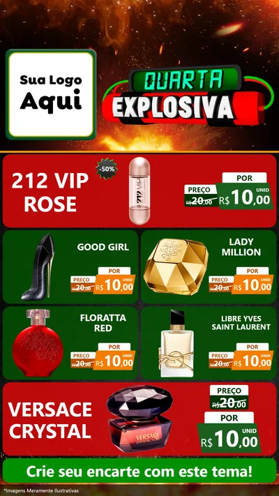 Modelo de TV para TV Vertical com o tema Quarta Explosiva para Perfumes