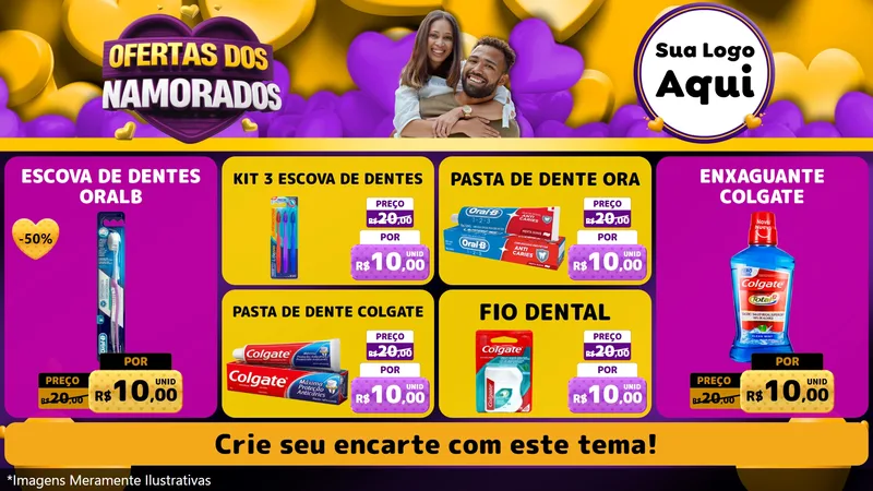 Modelo de TV para TV Horizontal com o tema Oferta Dos Namorados para Higiene Pessoal