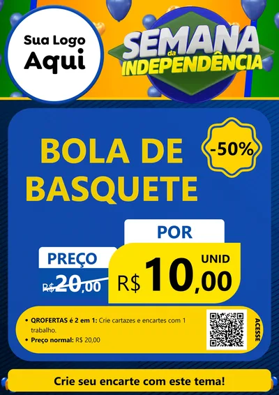 Modelo de Cartaz para Cartaz A4 Vertical com o tema Semana da Independência para Artigos Esportivos