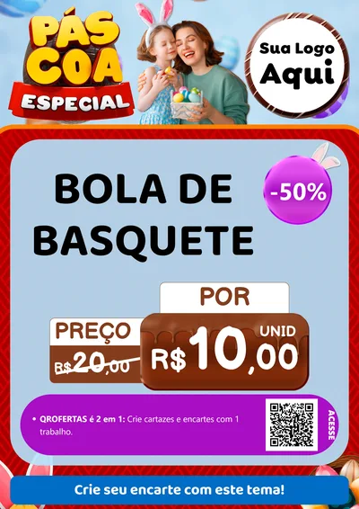 Modelo de Cartaz para Cartaz A4 Vertical com o tema Páscoa Especial para Artigos Esportivos