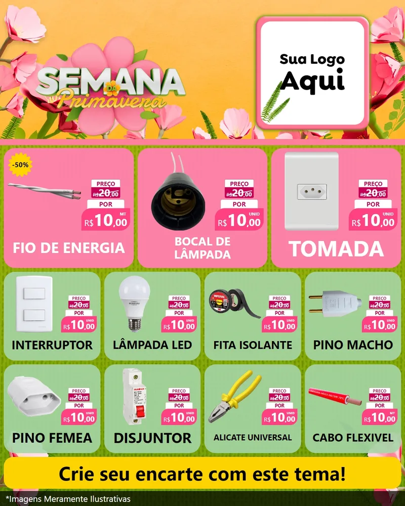 Modelo de Rede Social para Feed Instagram com o tema Semana da Primavera para Materiais Elétricos