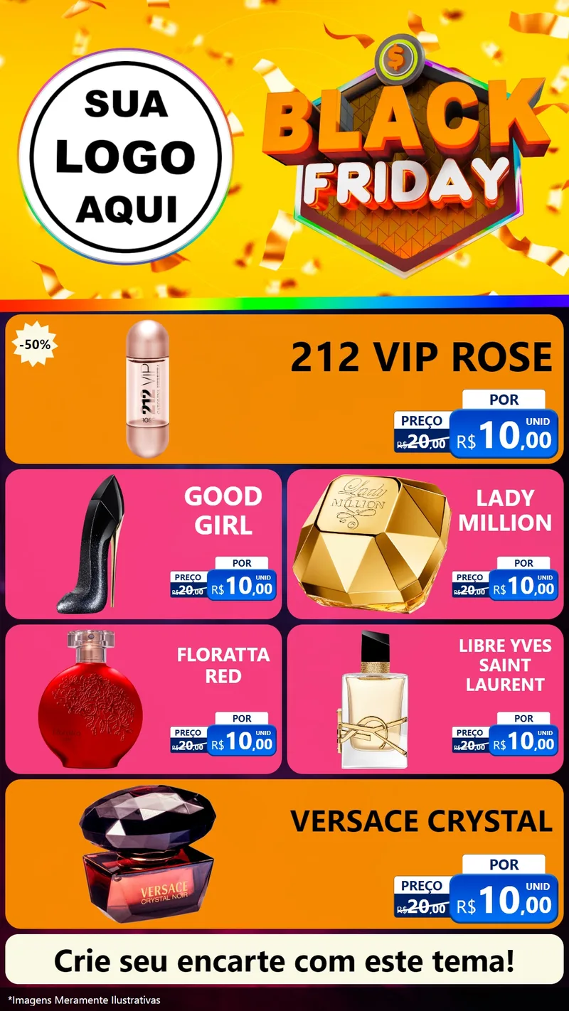 Modelo de TV para TV Vertical com o tema Black Friday para Perfumes