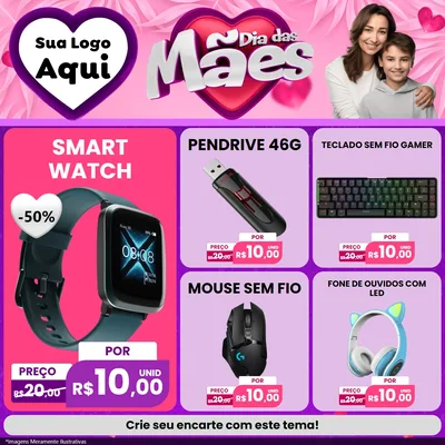 Modelo de Rede Social para Feed Facebook com o tema Dia das Mães para Informática