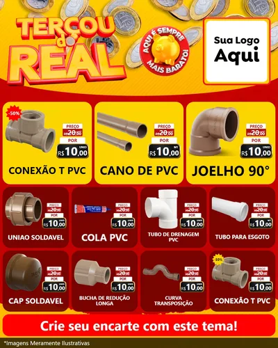 Modelo de Rede Social para Feed Instagram com o tema Terçou do Real para Tubos e conexões