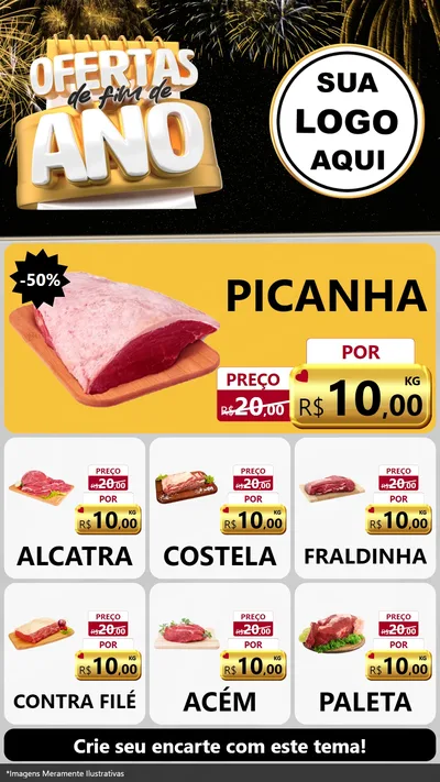 Modelo de Rede Social para Stories com o tema Ofertas de Fim de Ano para Açougue