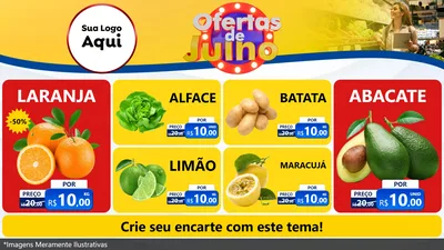 Modelo de TV para TV Horizontal com o tema Ofertas de Julho para Hortifrúti