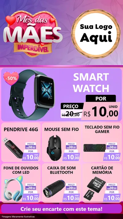 Modelo de Rede Social para Stories com o tema Mês das Mães Imperdível para Informática