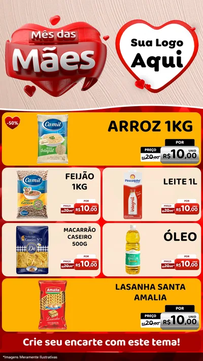 Modelo de TV para TV Vertical com o tema Mês das Mães para Supermercado
